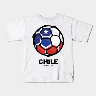 Chile Football Country Flag Kids T-Shirt